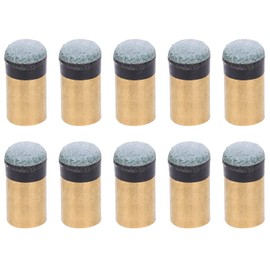 Snooker Pool Tips Pack of 10 Billiard Snooker Pool Cue Pole Tip Replacement Parts Screw-On Copper PU Leather (10 mm) Sport