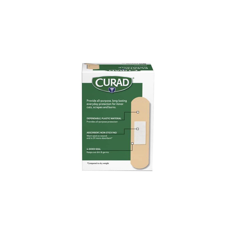 Curad Plastic Bandages .75 X 3 Inches 80 Each