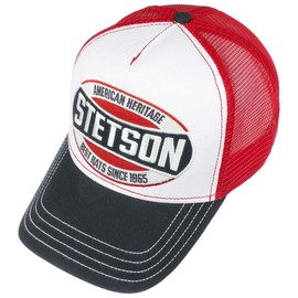Stetson Trucker Caps - Baseball Cap with Cotton - Baseball Cap with Brand Embroidery - Snapback Cap with Mesh Insert - Peaked Cap Winter / Summer - Trucker Cap, 55-60
