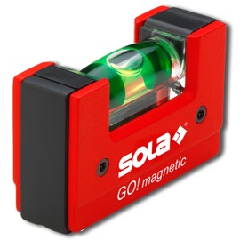 Sola GO! magnetic mini spirit level magnetic made of fibreglass-reinforced plastic - Sola magnetic spirit level small with V-groove for pipes - small pocket spirit level magnetic