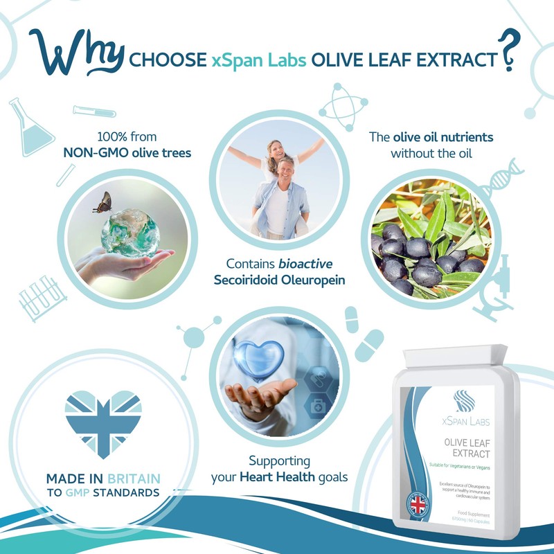 Olive Leaf Extract 450mg (6750mg Whole Leaf Equivalent) 60 Capsules