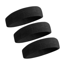 maxtachi 3 PCS Headband Sweatband, Sports Headbands for Men Women, Sweat Bands Absorbent for Sports, Elastic Moisture Wicking Workout Mens Headband for Gym Camping Exercise Basketball Sports