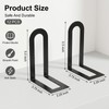 12 Pcs Heavy Book Ends Black Decorative Metal Bookends Bulk