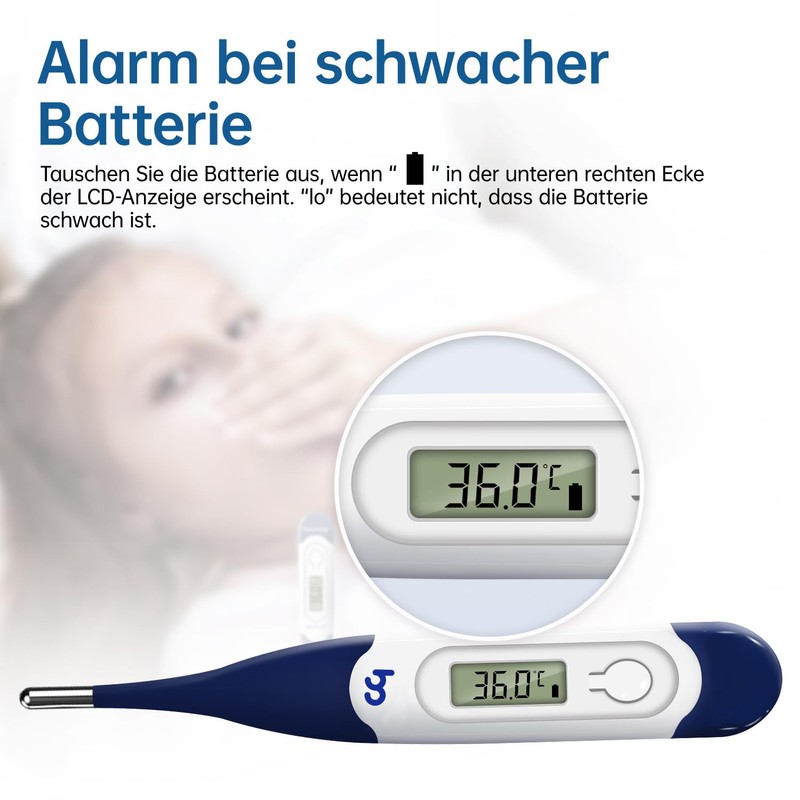 Digital Thermometer with Flexible Tip for Adults, Children and Babies