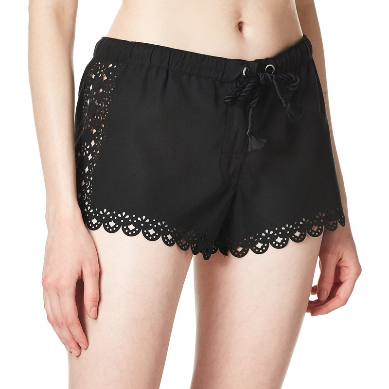 Seafolly de la Mujer Bella Swim Short, Color Negro, Talla
