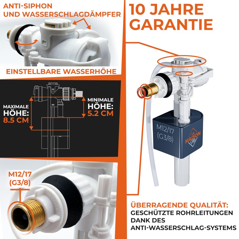 LA MAISON SAB Float Valve: Cistern Replacement Parts, Easy Assembly