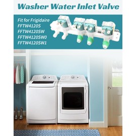 ULXIOM 5304511334 Water Inlet Valve Fit for Frigidaire Washer Washing Machine, for FFTW4120S FFTW4120SW FFTW4120SW0 FFTW4120SW1, Replace 5304536496 5304526580 33090115 5304536938