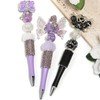 【P160】5pcs Beadable Pens in Solid Colors with Rhinestones and Flatback