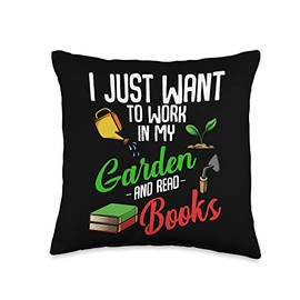 Plant Lover Gardening Flowers Nature Florist Gardener Books Throw Pillow