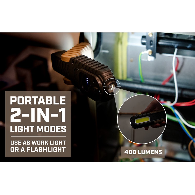 Spec Ops Tools 2-in-1 Rechargeable LED Work Light + Flashlight,