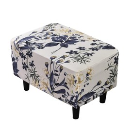 EBETA Stretch Stool Cover, Seat Stool Cover, Elastic Cover for Ottoman, Footstool, Protective Cover Ottoman Cover for Stool (Sea of Flowers)