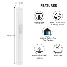 A&S Mezuzot Aluminum Mezuzah Case with Exclusive Modern Shin Design Easy Peel and Stick Judaica Door Mezuza for Parchment Scroll (White, 7 Inches)
