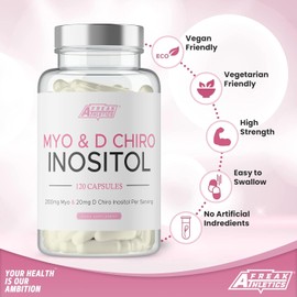Myo-Inositol & D Chiro Inositol - Supports Women with PCOS -120 Capsules - Promotes Hormonal Balance & Normal Ovarian Function -