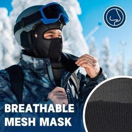 ZEOXUER Ski Mask Balaclava Winter Balaclava Windproof Face Hood for Motorcycle Cycling Unisex Universal Size, gray