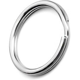 10Pcs Silver Metal Key Rings (1.5 * 25mm) - Ideal for Keychains, Dog Collar Tags, DIY Crafts, Jewelry Making, and Car Keys,Jewelry Findings