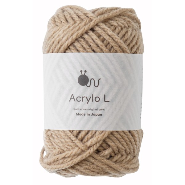 Wool Knitworm Acrylic Wool Yarn, Large, Thick, 1.8 oz (50 g) (Approx. 11.7 ft (55 m), 100% Acrylic, No. 12, Made in Japan 3. Mocha