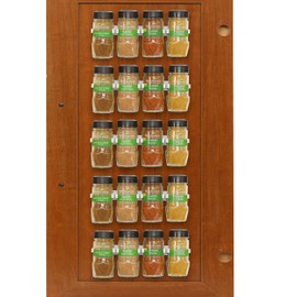 Simple Houseware Spice Gripper Clips Strips Cabinet Holder - 4 Strips, Holds 20 Jars, White