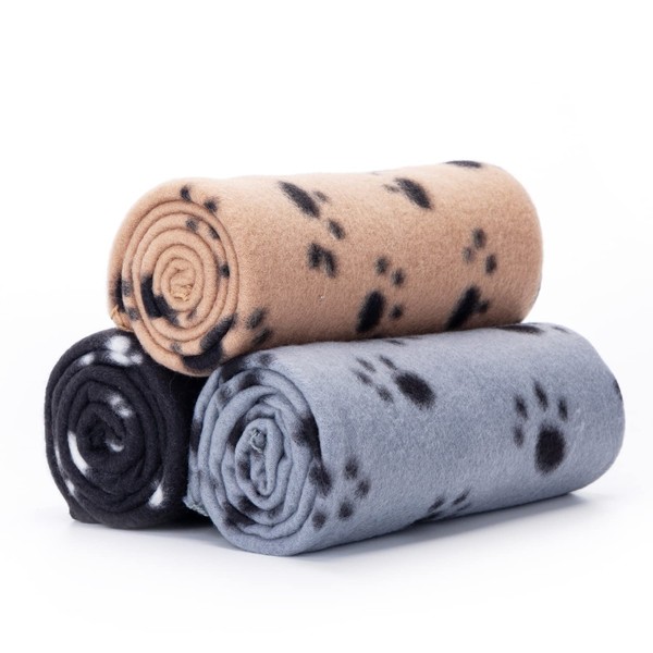 Nobleza 3 x Dog Blanket Fleece Soft Fleece Blanket Washable