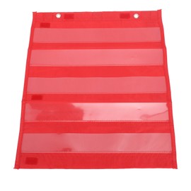 Magnetic Pocket Chart 5 Rows Transparent Schedule Pocket Chart for Home School Classroom Activities Red