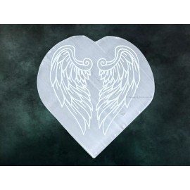 Selenite Charging Plate for Crystals - Angel Wing Heart