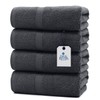 DAN RIVER Bath Towels Set of 4, 27 x 54 Inches, 100% Cotton, Larger & Lighter Weight, Quicker to Dry, Super Soft and Absorbent, Ideal Cotton Bath Towels for Daily Use, Charcoal