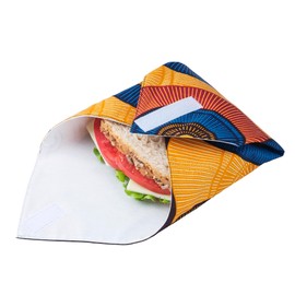 Reusable Sandwich Wrap - Washable, Leakproof, Double-Layered, Fabric, Foldable, Space Saver Sandwich Bag - Zero Waste Alternative to Cling Film, Aluminium Foil, Plastic Containers. (Orange)