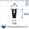 VVO 10 x Black Plastic Inner Pillar Fasteners