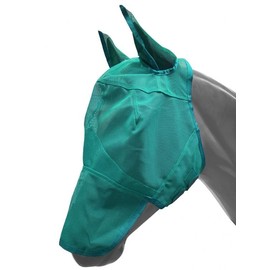 Showman Pony Long Nose Mesh Rip Resistant Fly Mask w/Ears (Teal)