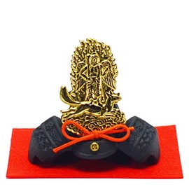 Oda Nobunaga Bean Helmet, Width 3.0 x Depth 2.8 x Height 2.2 inches (7.5 x 7 x 5.7 cm), Bushou Mini Helmet with Rug