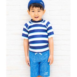 Sandia Boys' Two-Tone Rash Guard Set, navy