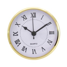 Baoblaze 90mm/3.54inch Quartz Clock/Insert with Roman Numeral, Quartz Movement Gold Rim