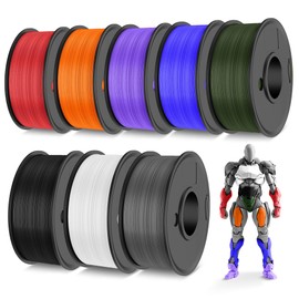 TECBEARS PETG Filament 1.75mm 2KG, 3D Printer Filament Black, Strong Toughness PETG, 2 * 1KG(660M) Filament High Precision, Dimensional Accuracy ±0.02mm, Black and White