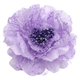 Sara Monica Flower Hair Clip and Pin Victorian Lace_Light Purple