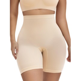 SHAPERX High-Waist Tummy Control Shapewear Shorts for Women Seamless Body Shaper for All-Day Wear Under Dresses,SZ5810-Beige-2XL