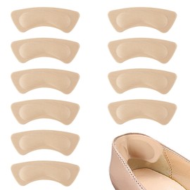 NOWFRESH Heel Grips for Womens Shoes - 10 Pairs Self-Adhesive Heel Pads, Cushion Inserts for High Heels，Prevent Blisters & Slip, Comfort Fit for Women (Beige)