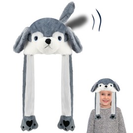 Hat with Movable Ears, Hat with Ears, Moveable Ears, Hat with Ears that Move, Hat with Wiggle Ears, Wiggle Ear Hats, for Gift, Costume Carnival, Girls, Boys (Dog)