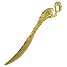 Evenchae Flamingo Letter Opener, Elegant Gold Finish, Desk Accessory for Envelopes & Mail, 7.75 in L