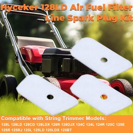 Hyceker 128LD Air Fuel Filter Line Spark Plug Kit for Husqvarna 128LD 128CD 128LDX 128L 128DJX 125L 125E 125R 124L 125LDX Gas Weedeater Brushcutter Trimmer Weed Wacker Tune Up Service Kit with Purge