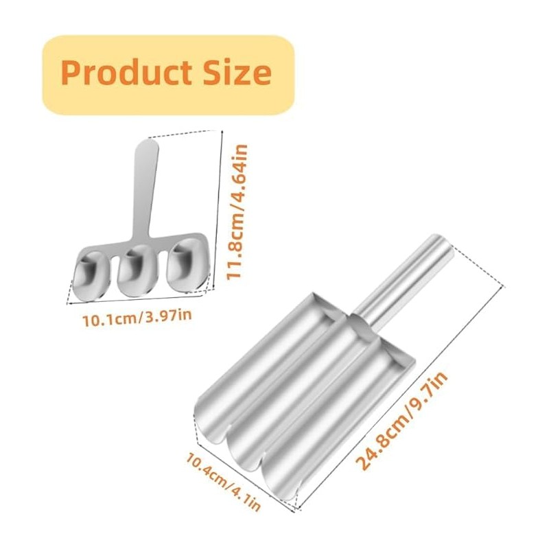 Jindizi Triple Meat Baller Scoop, Stainless Steel Meatball Machine Meatball