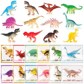 Soulchen 24 Sets Back to School Gifts Dinosaur Party Favors for Kids Birthday Party Supplies Dinosaur Figurines Have a Dino-mite Summer Cards with Bags Student Gifts