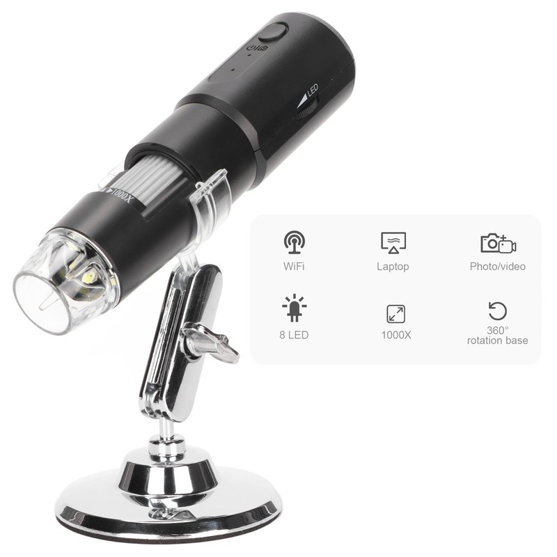 Wireless Digital Microscope 50X to 1000X USB Mini Black Handheld