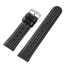 ADDIESDIVE 20 MM Black Silicon Watch Strap Waffle Soft Rubber Replacement Watch Band for Men and Women Watches