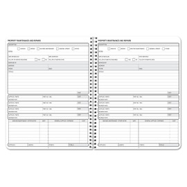 BookFactory Building Maintenance Log Book Upkeep Record Book - 100 Pages, 8.5'' x 11'', Wire-O (Made in USA)