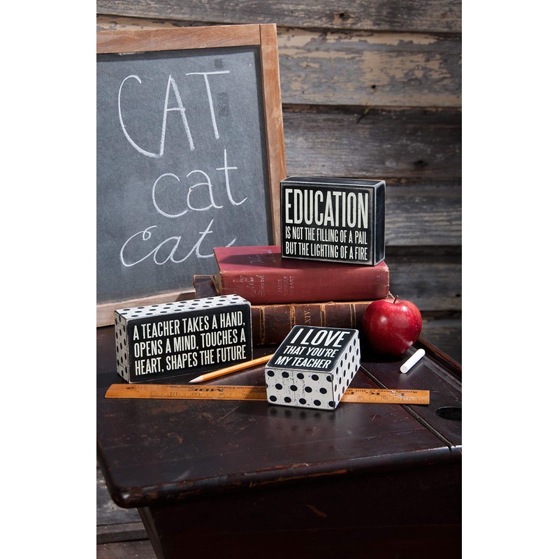 Primitives by Kathy 21495 Polka Dot Trimmed Box Sign, 3"
