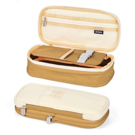 Coolzon Large Pencil Case, Expandable Pencil Case Girls Teenagers with Large Capacity, Pencil Case for Children, Boys, Students, Adults, Pencil Case Girls, caramel, Carrierbagcase