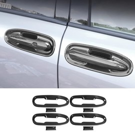 ERIDANUS Auto Accessories Fit for Toyota Sienna 2023 2022 2021 Door Handle Bowl Cover Molding Trim (Carbon Fiber Style) ABS 8 PCS
