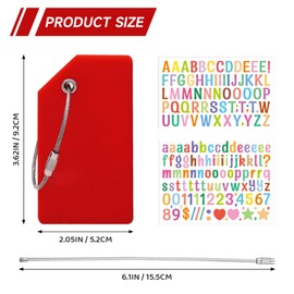 CPCOIN Suitcase Tags 2 Pack Durable Silicone Luggage Tag Quickly Spot Bag Labels Travel DIY Identifier Tags for Backpacks (Red * 1 DIY Alphabet Sticker)