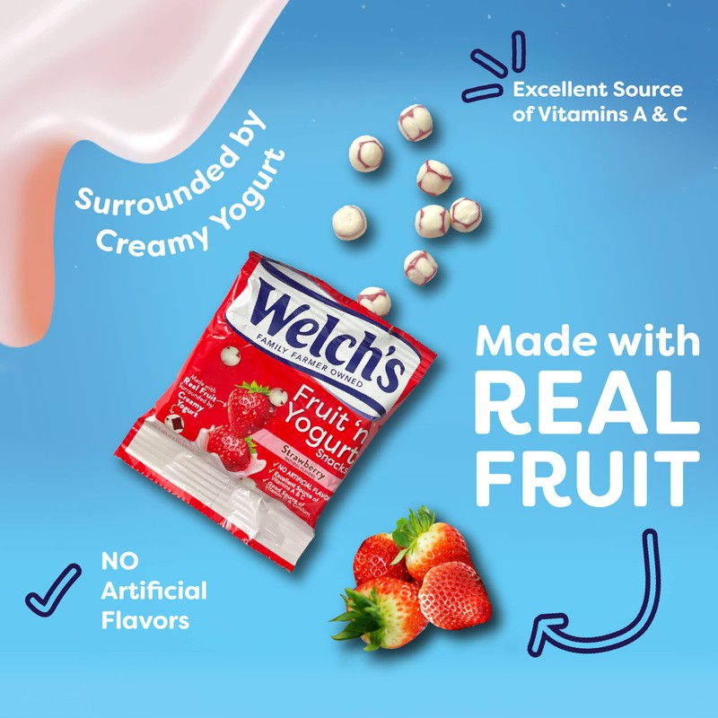 Welch's Fruit Snacks, Fruit 'n Yogurt Variety Pack, Strawberry, Blueberry