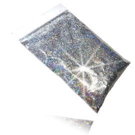 [Piece of peace product] Glitter Powder, Rainbow Flake, Hologram, Glitter, Easy to Use for Custom Paint, Gel, Nails, etc. 0.01 inch (0.2 mm) (Rainbow Silver 0.02 mm)