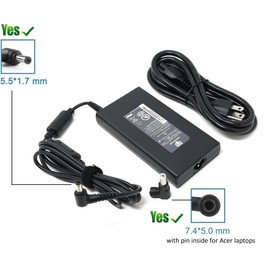 Adaptador de CA de 19,5 V, 9,23 A, fuente de alimentación para Acer Predator Helios 300 G3-571-77QK, G3-571 G3-572 PH317-51, Acer Aspire V17 Nitro VN7-793G, V15 Nitro VN7-593G Compatible con Acer ADP